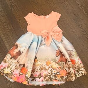 H&M Peach and Multicolor Kids Dress